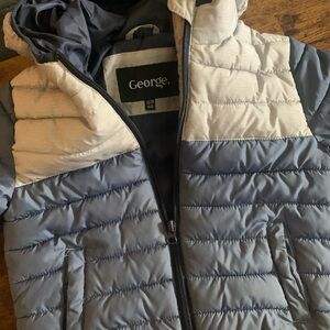 George Blue and White Puffer Jacket